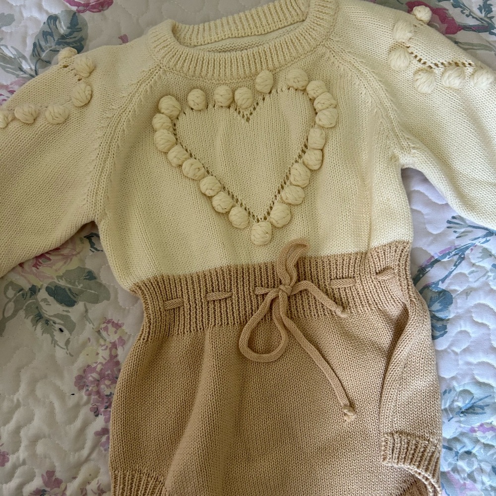 baby girls cotton knit fall/winter outfit